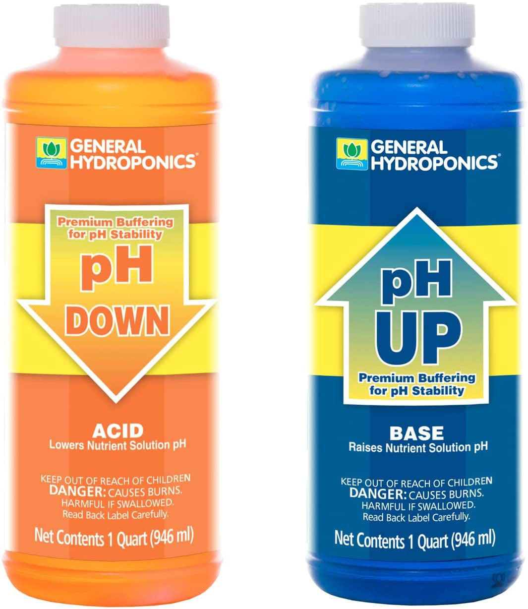 General Hydroponics Ph up and Ph down Liquids - Stabilize Nutrient Ph in Hydroponics, 1 Qt. Bottles