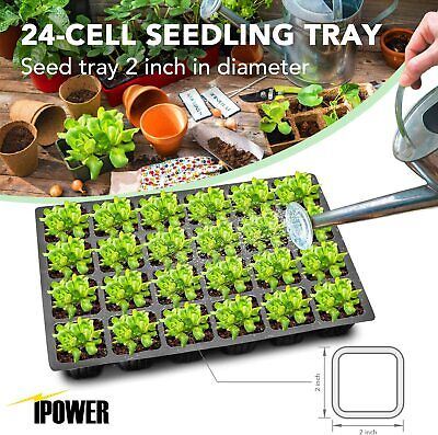 iPower Heating Seed Starter Germination Kit | Seedling Propagation Tray with LED Grow Light, Heat Mat, Humidity Dome, and Seed Trays | Easy to Use Indoor Plant Growing System