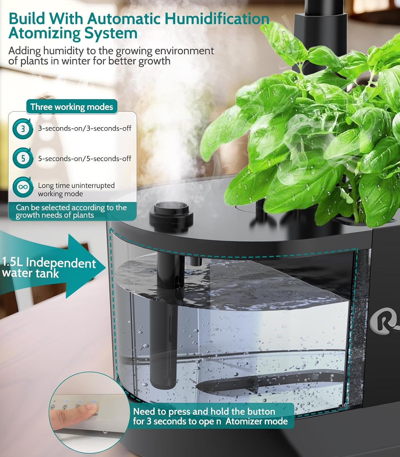 Hydroponics Growing System Indoor Garden: 2024 New Upgrade 11Pods Planting Herb Garden Kit with Atomizer & Water Automatic Cycle System, Ideal Christmas Gifts for Mom Dad Men Women