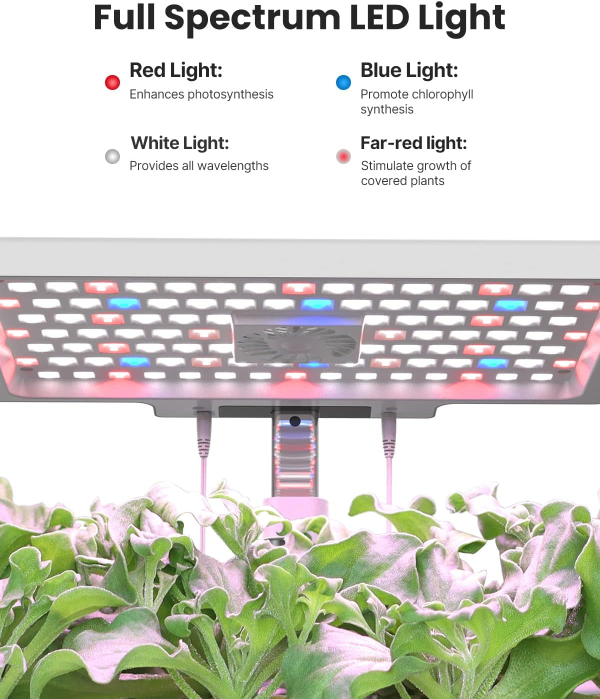 Wifi 12 Pods Hydroponic Growing System with 6.5L Water Tank, Smart Hydro Indoor Herb Garden up to 14.5", Plants Germination Kit with Pump System, Fan, Grow Light for Home Kitchen Gardening, White