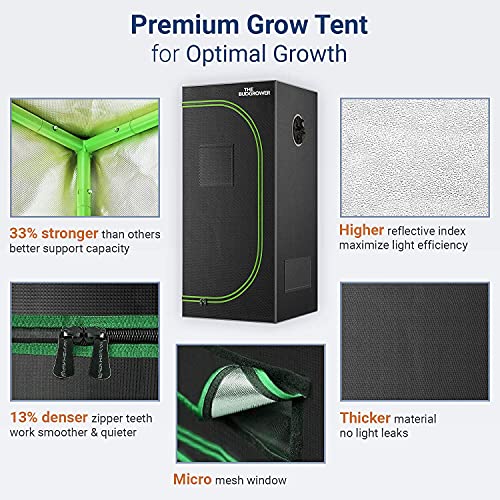 The Bud Grower | Grow Tent Kit Complete with Tent Fan & Potting Soil