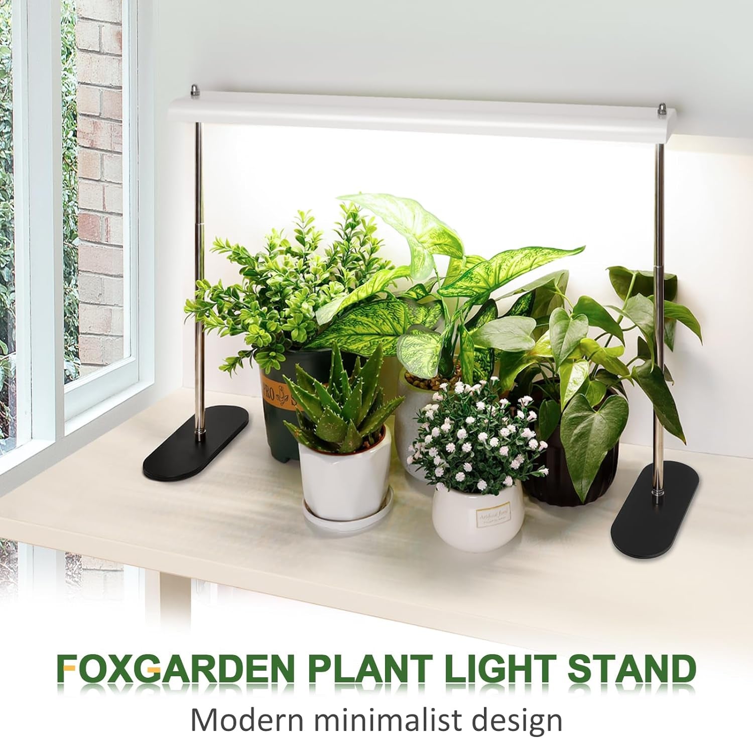 Grow Light Stand, 108 Leds Plant Grow Lights for Indoor Plants Full Spectrum, Grow Lamp with 4/8/12H Timer, 6 Dimmable Levels, Height Adjustable, Iron Frame, Ideal for Seedling Veg Flower
