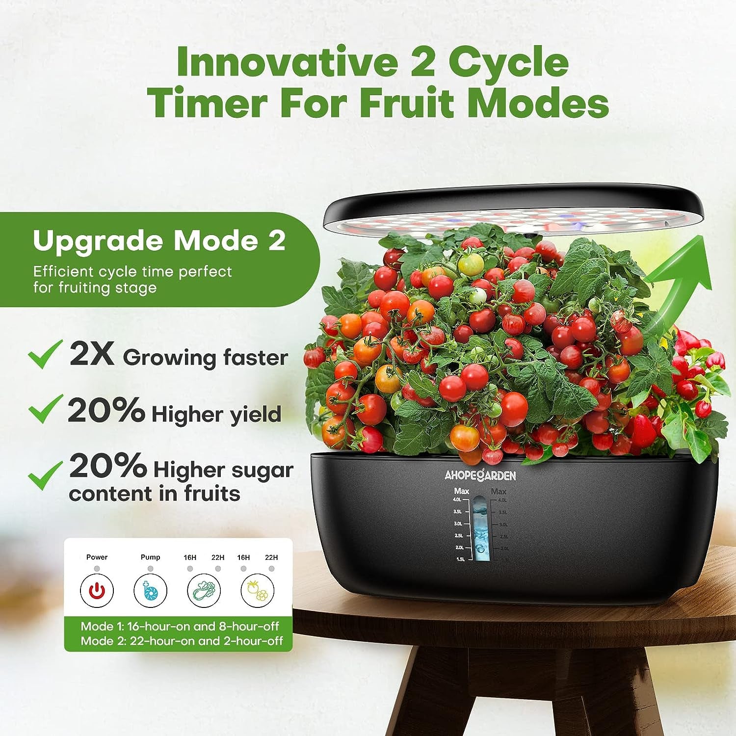 Hydroponics Growing System Garden Kit : 12 Pods Plant Germination Kit Herb Indoor Garden Growth Lamp Countertop with LED Grow Light Hydroponic Planter Grower Harvest Vegetable Lettuce Black