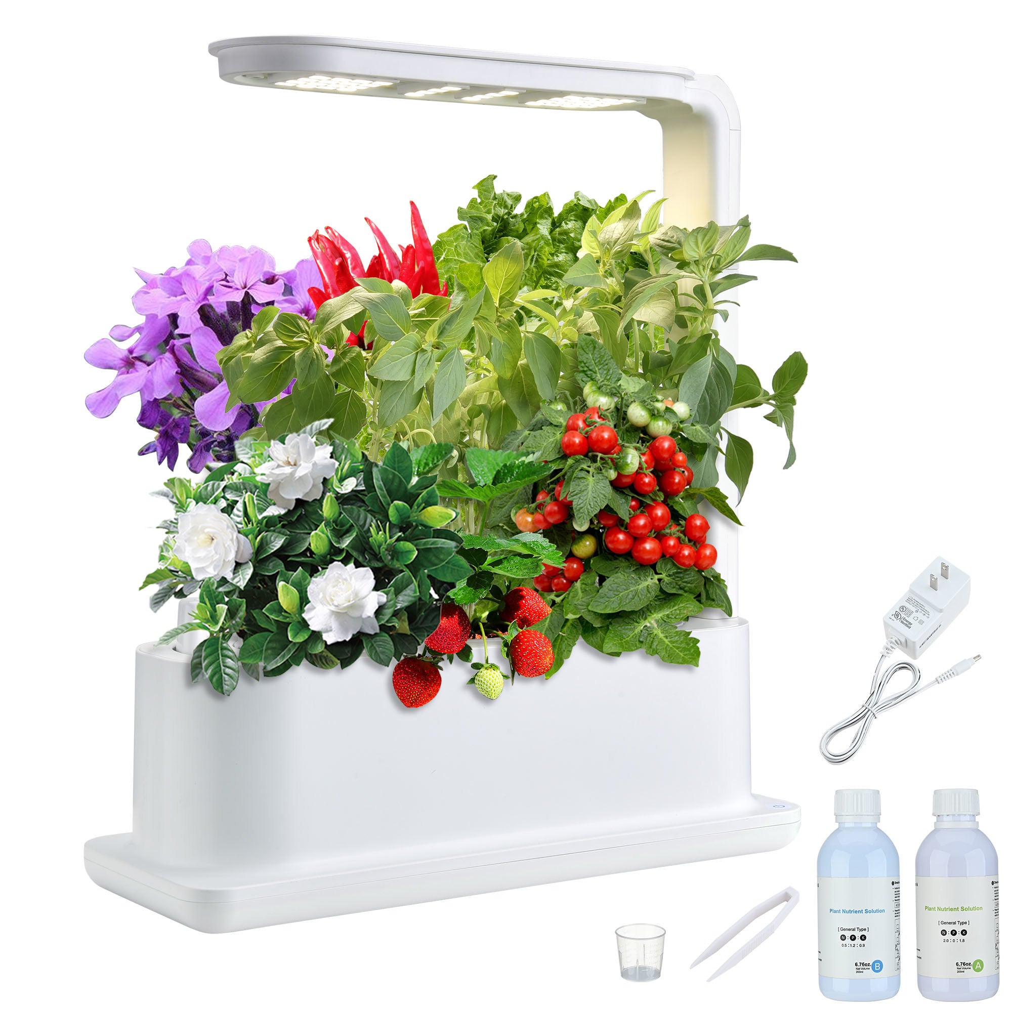 3-Pot Hydroponic Growing System with LED Grow Light | Easy to Operate | Soil-Free Indoor Gardening | Grow Fresh Herbs, Vegetables, and Flowers