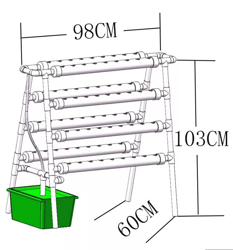 NFT Hydroponics System with 72 Holes Kits,Vertical Hydroponic Growing Systems PVC Tube Plant Vegetable