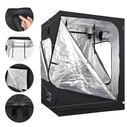 60x60x78in Lightproof & Durable Hydroponics Grow Tent with Reflective Interior, Easy Observation & Ventilation, Sturdy Frame for Indoor Plant Growing