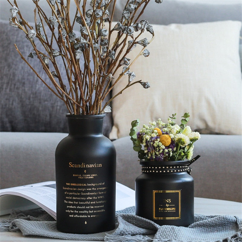 Nordic Black/White Glass Vase